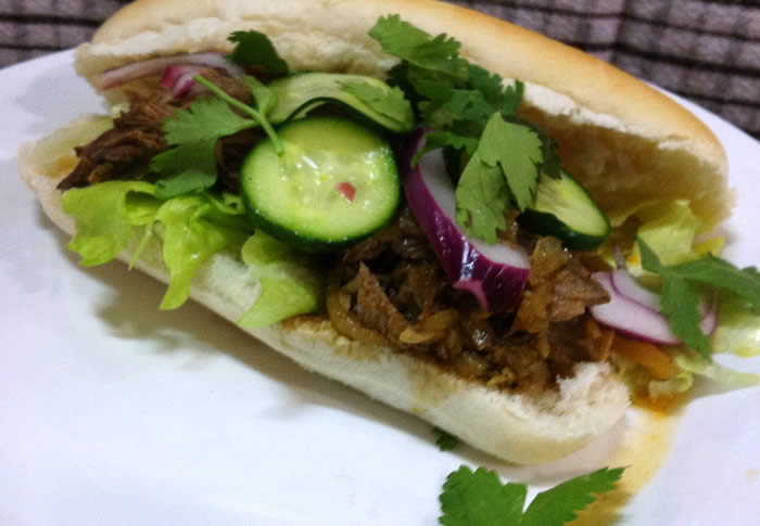 Tex Mex Style Pulled Beef Sliders with a Quick Pickle