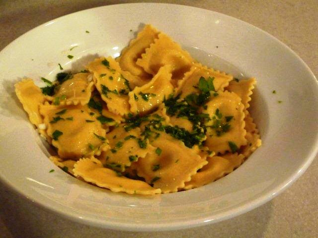 Crab, Potato & Leek Ravioli with Truffle Infused Oil