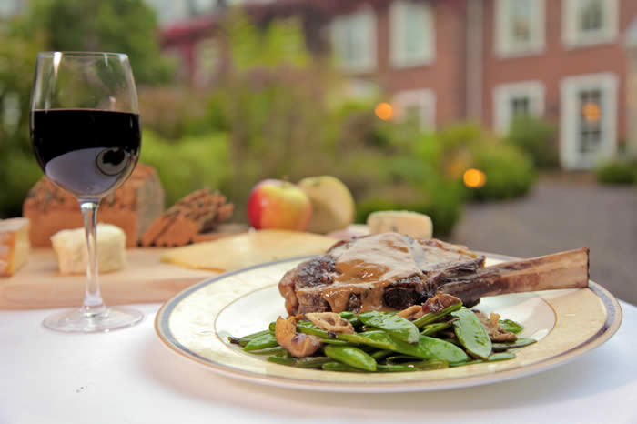 Rib-Eye of Beef with Irish Whiskey Sauce and Pea Medley