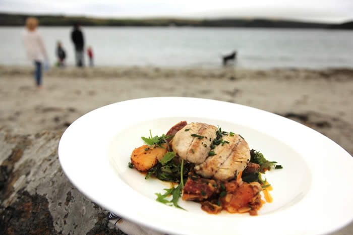 Mackerel with Warm Potato Salad with Chorizo