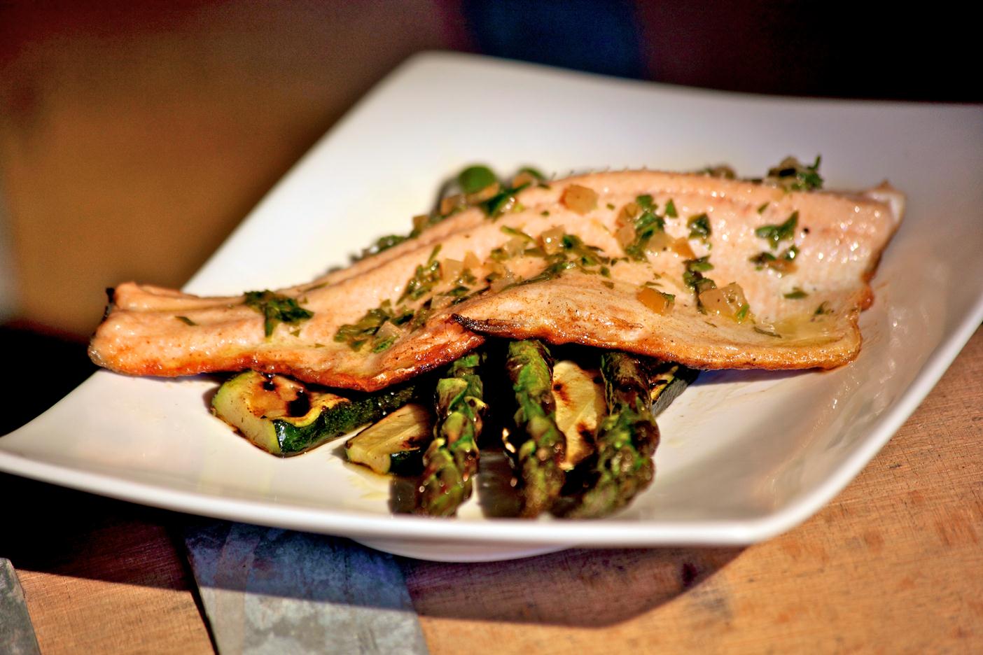 Rainbow Trout with Preserved Lemon and Herb Dressing