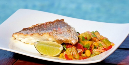 snapper with mango salsa