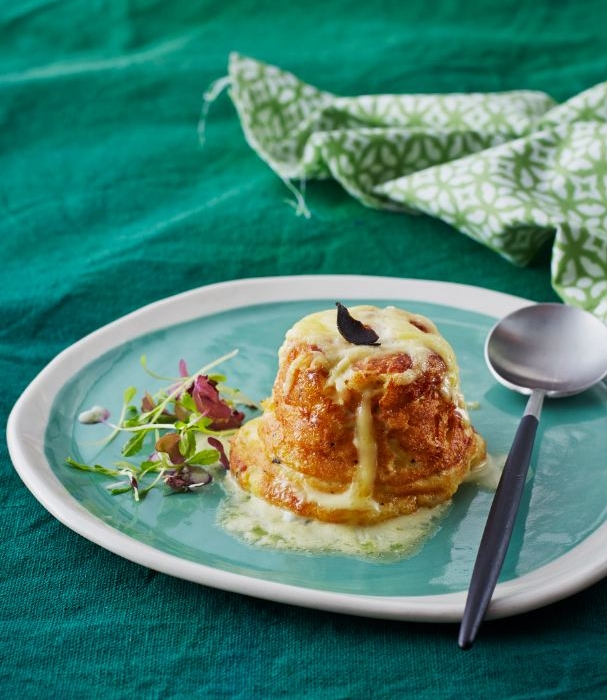 Twice-Baked Cheese and Truffle Soufflé