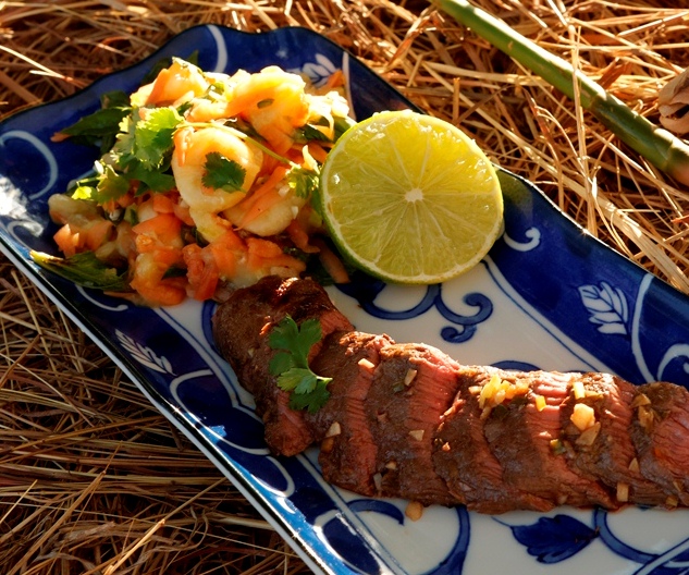 Stephanie Alexander’s Spiced Kangaroo with Galangal, Green Pawpaw and Banana Salad