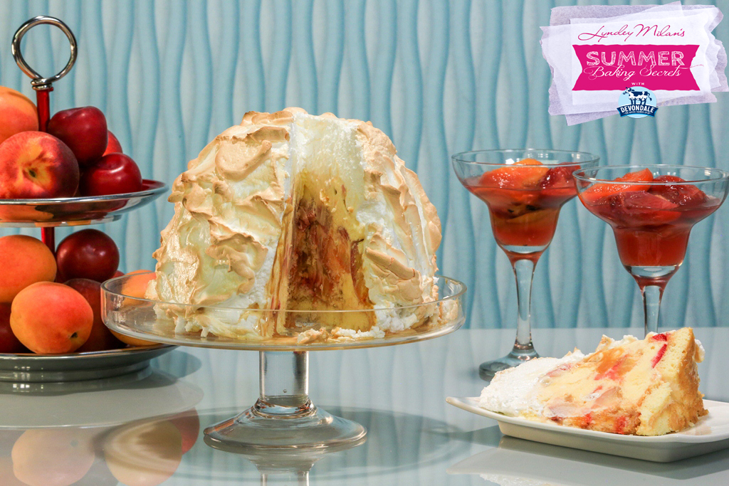 Caramelised Stone Fruit Bombe Alaska