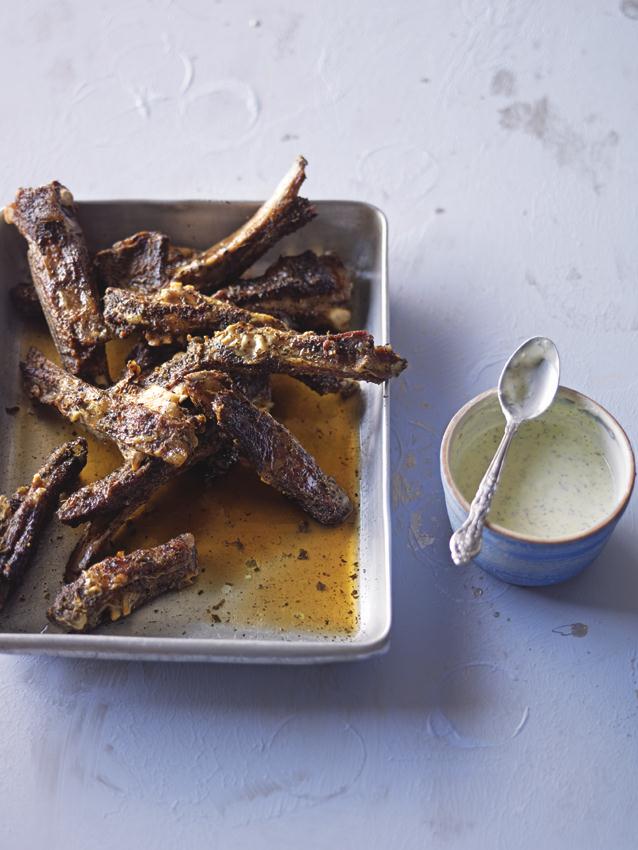 Slow Roasted Lamb Ribs with Yoghurt and Feta Sauce