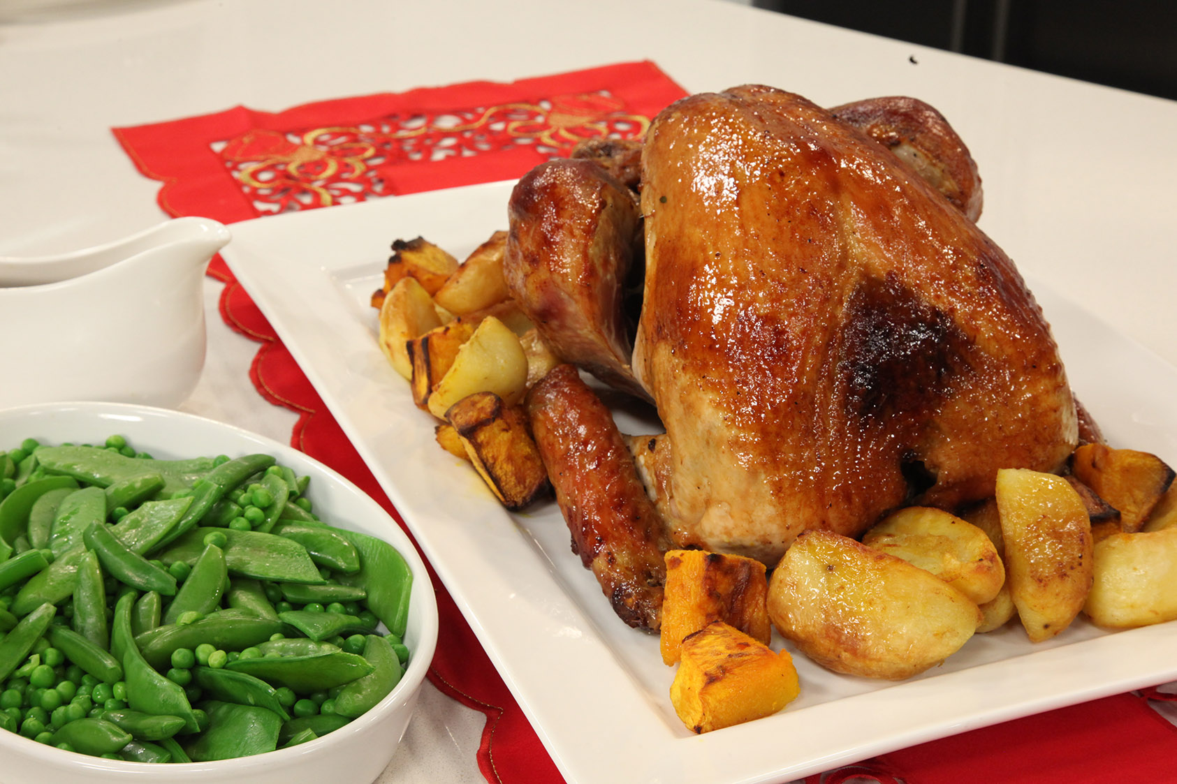 Roast Turkey with Italian Sausage Seasoning and Vegetables