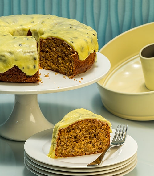 Blair’s Banana cake with Passionfruit Icing