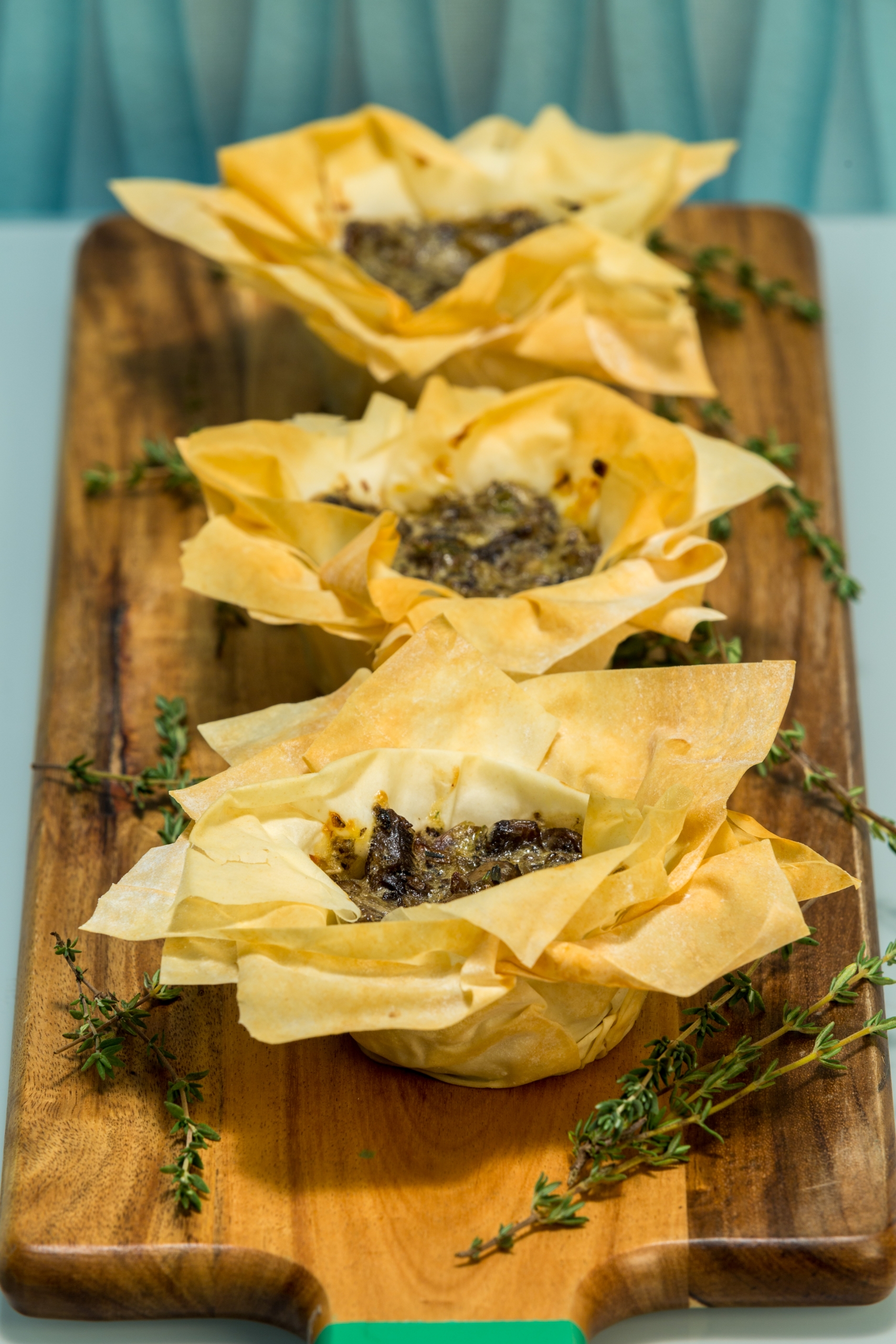 Mushroom Filo Tarts