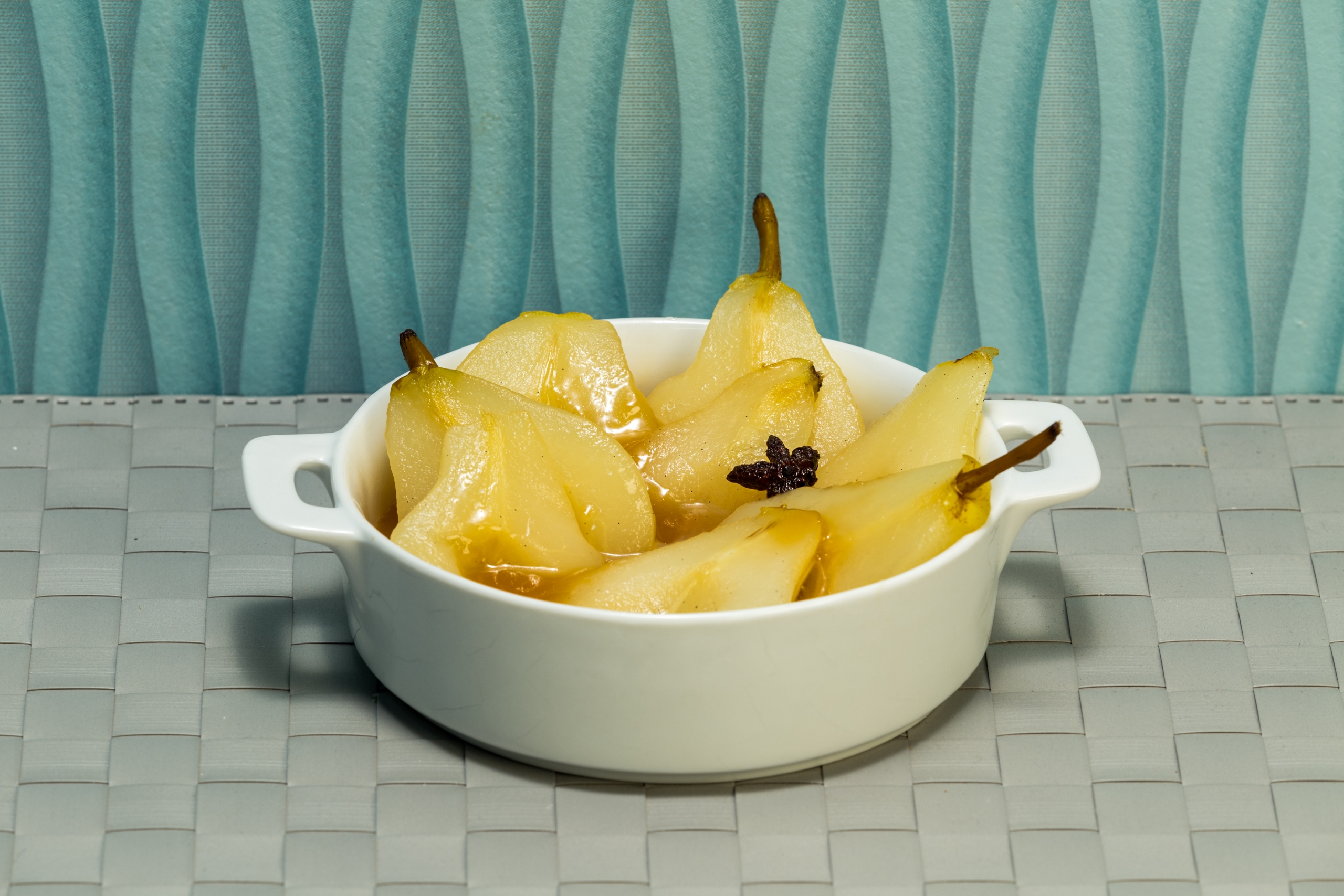 Poached Pears with Caramel Sauce