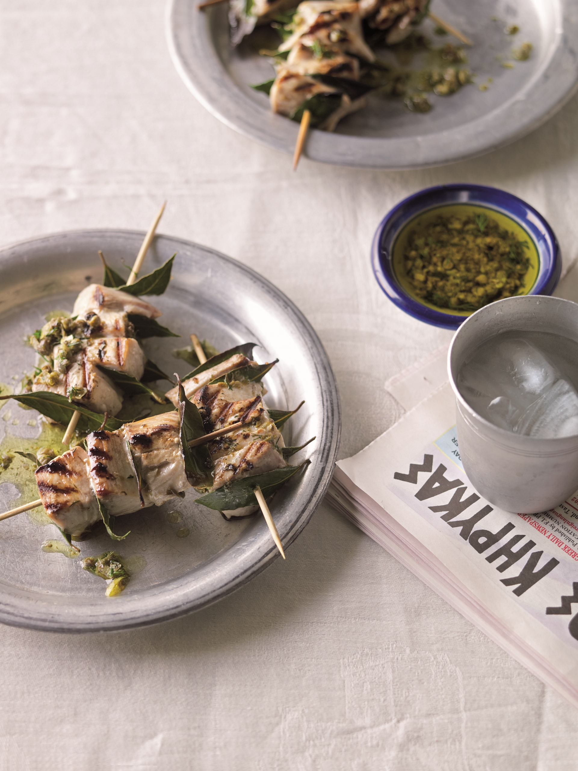 Swordfish Souvlaki with Capers and Dill