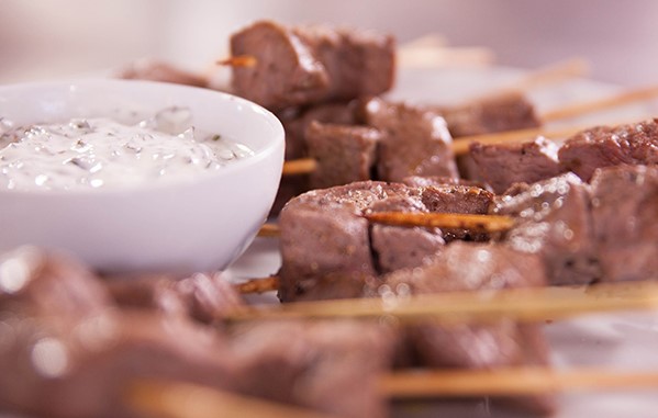 Lamb Kebabs with Yoghurt Mint Sauce