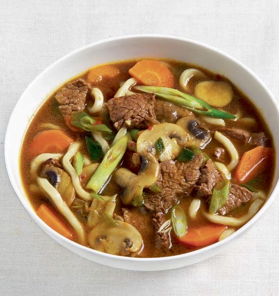 Beef and Udon Noodle Soup