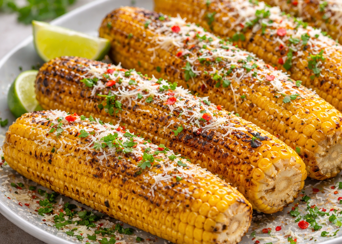 Grilled Chilli and Parmesan Corn