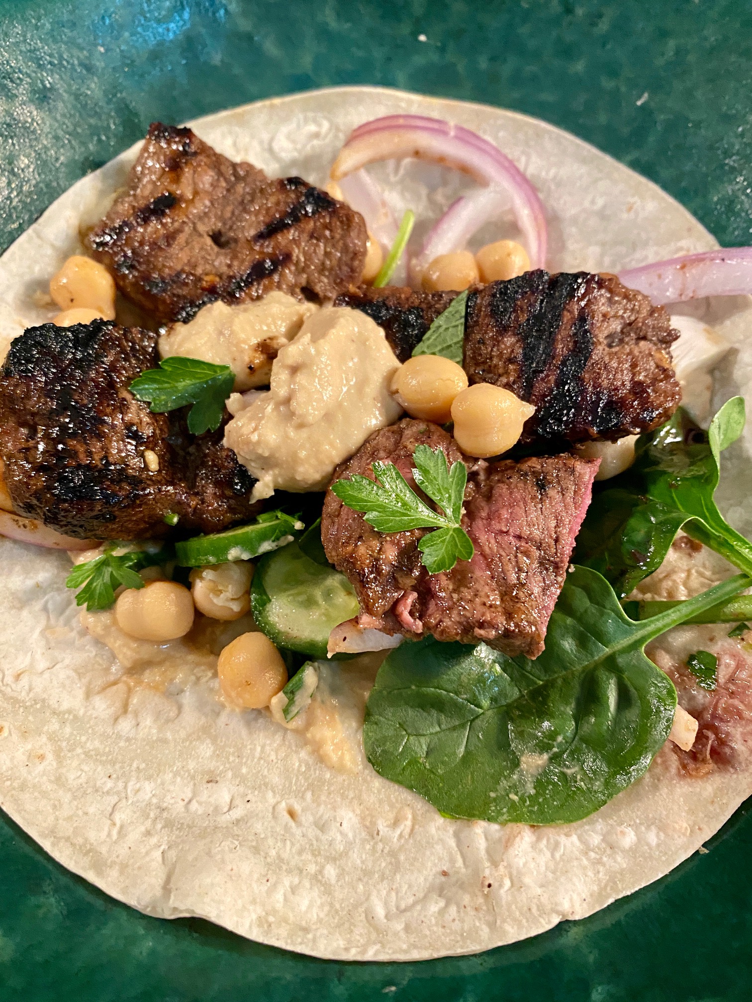 Lebanese Lamb Kebabs with Chickpeas