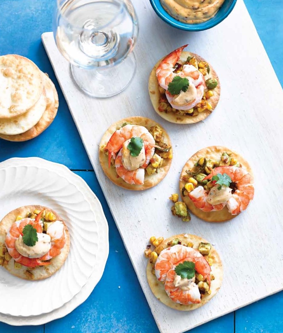 Prawn Tostadas with Chipotle Mayo