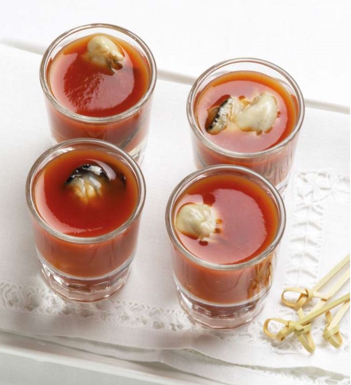 Bloody Mary Oyster Shooters
