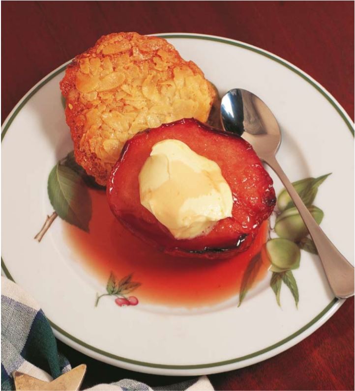 Baked Quinces with Almond Tuiles