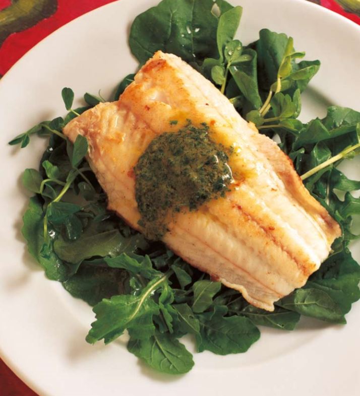 Fish with Rocket and Anchovy Butter