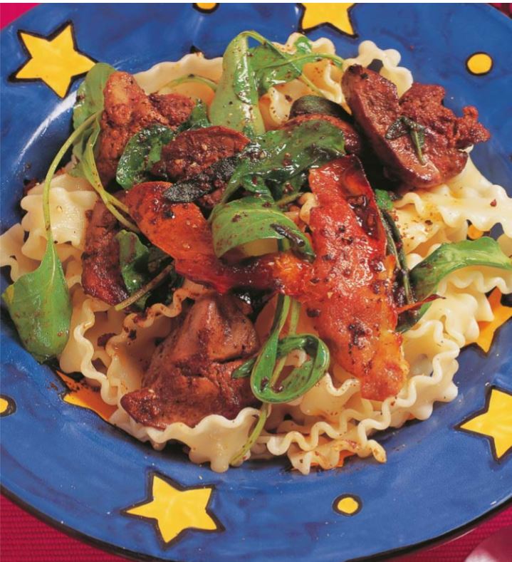 Pasta with Chicken Livers, Sage & Rocket