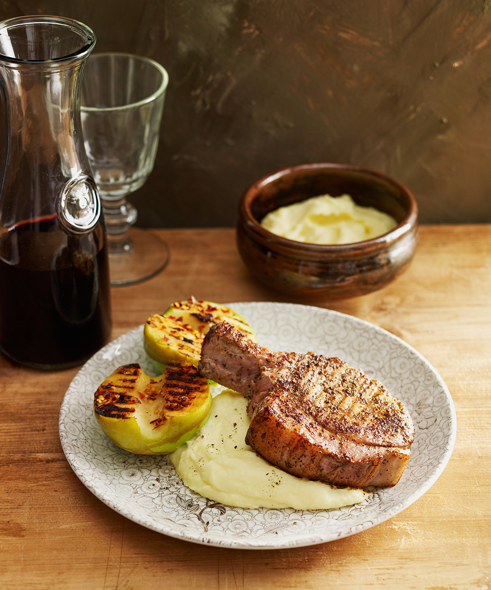 Pork Chops With Celery Seed and Parsnip Puree