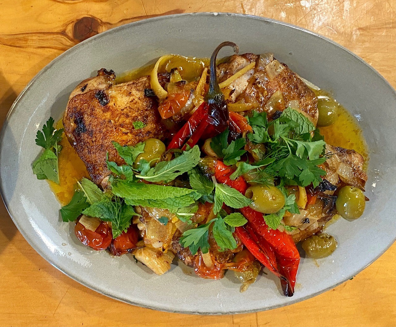 Chicken, Preserved Lemon & Green Olive Tagine