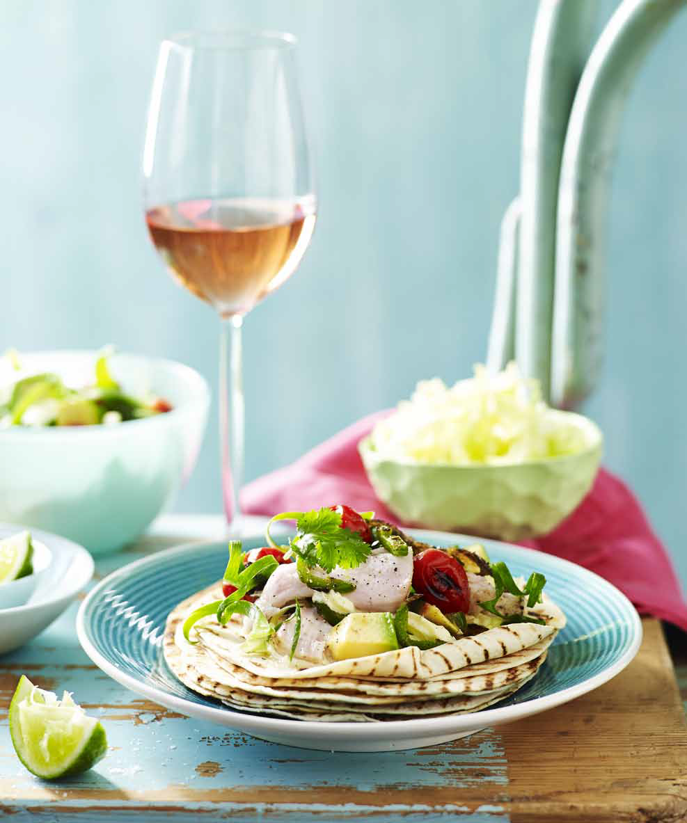 Fish Tacos, Tomato & Avocado Salsa