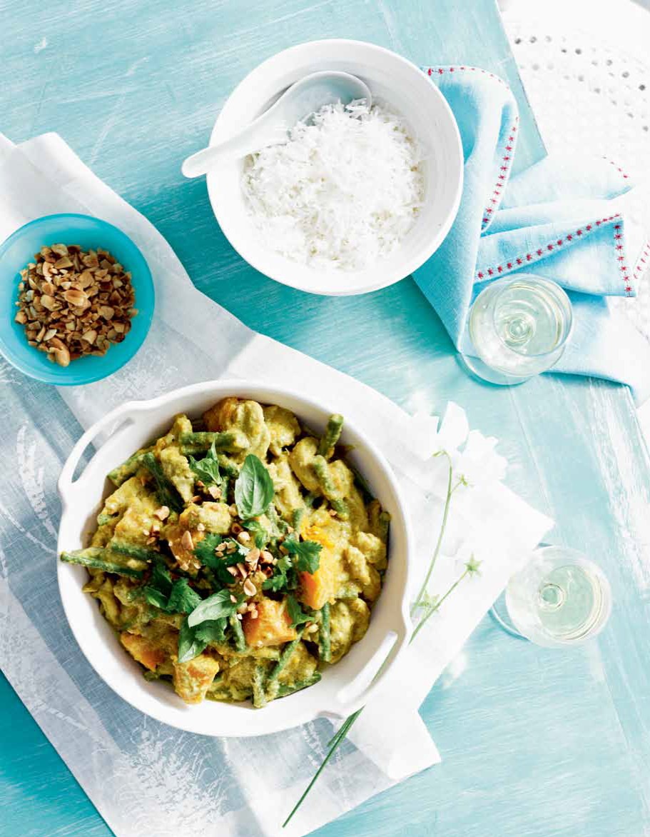 Khmer Chicken Curry with Pumpkin & Snake Beans