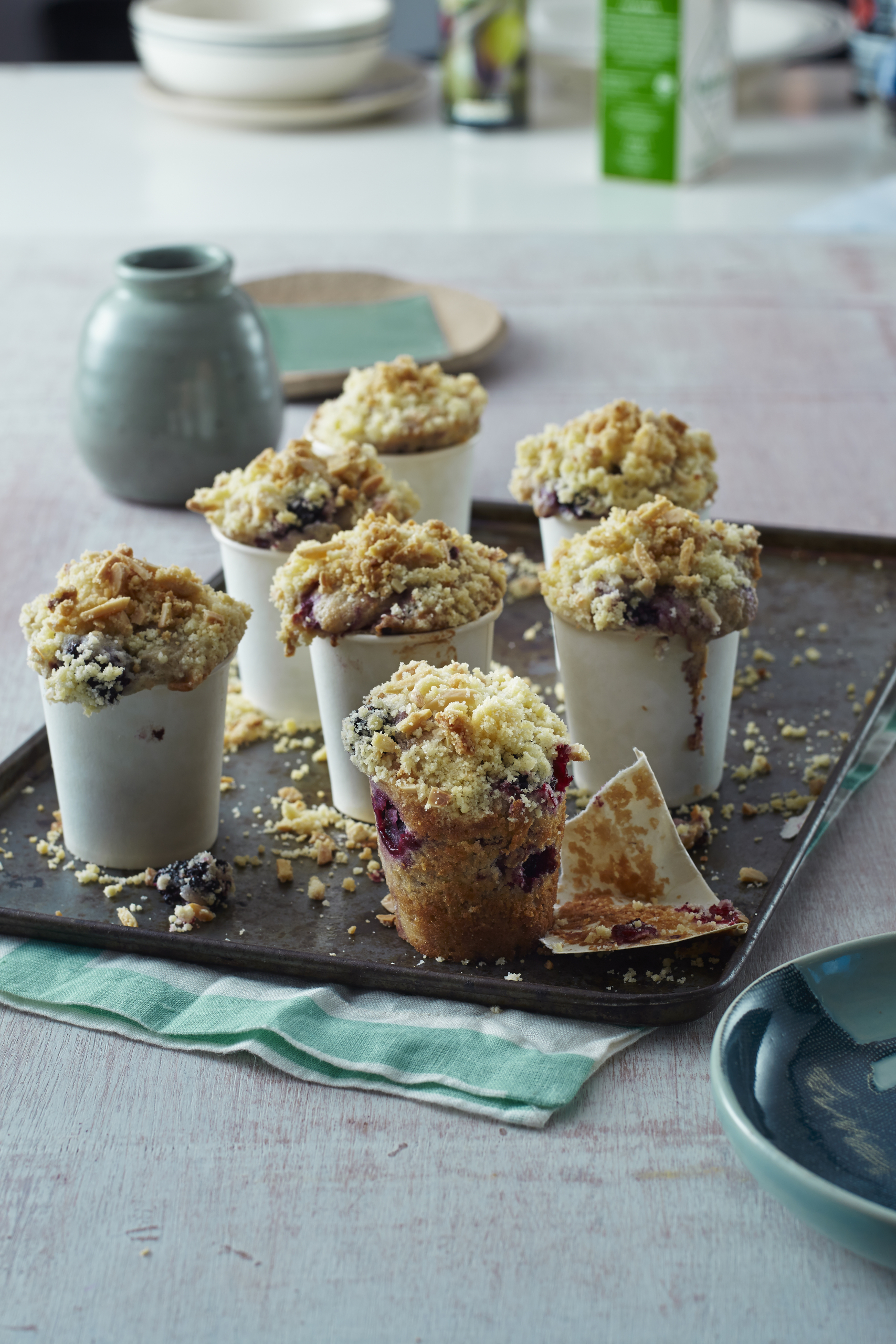Apple & Blackberry Crumble Muffins