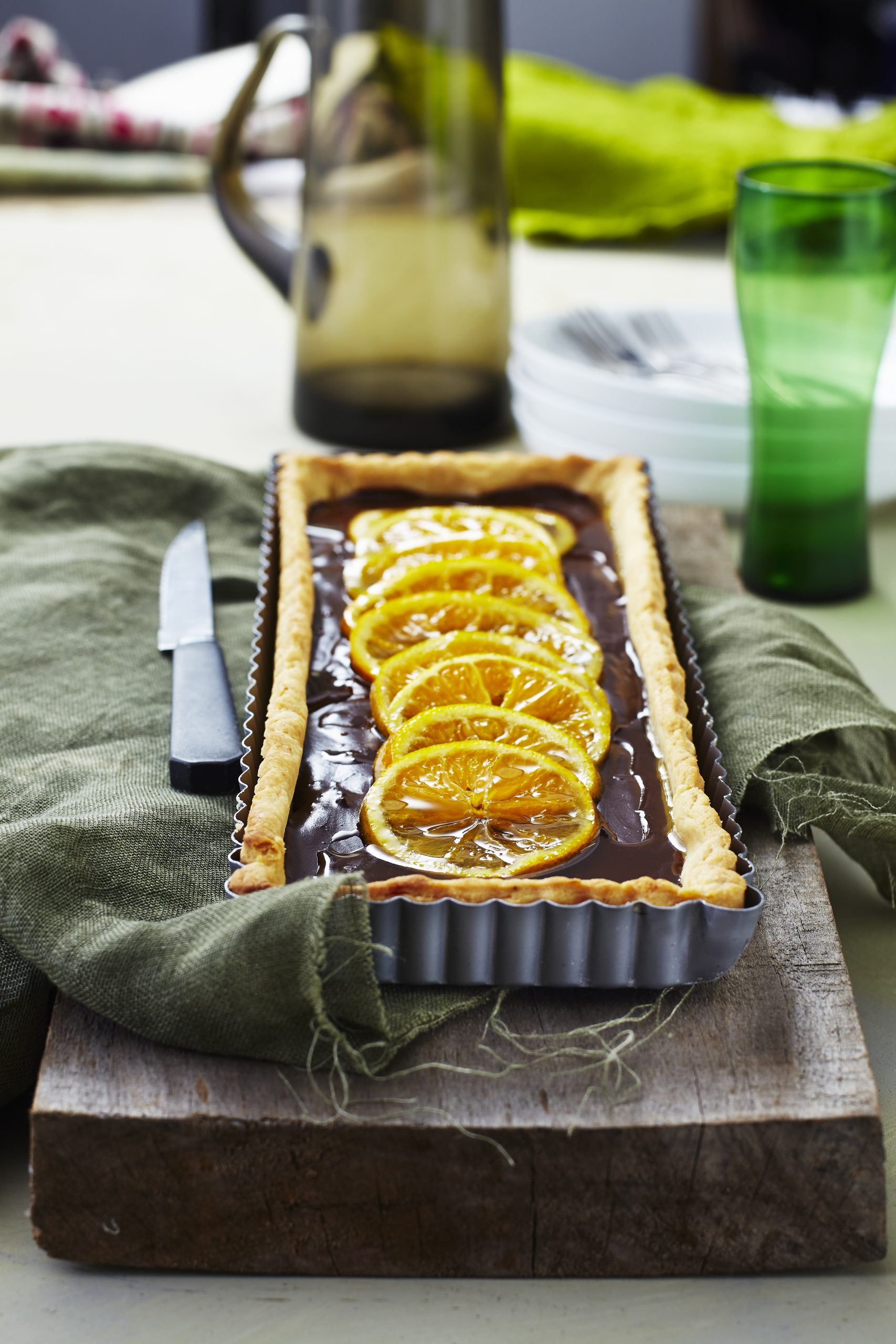 Coffee Vincotto Chocolate Tart with Bitter Oranges