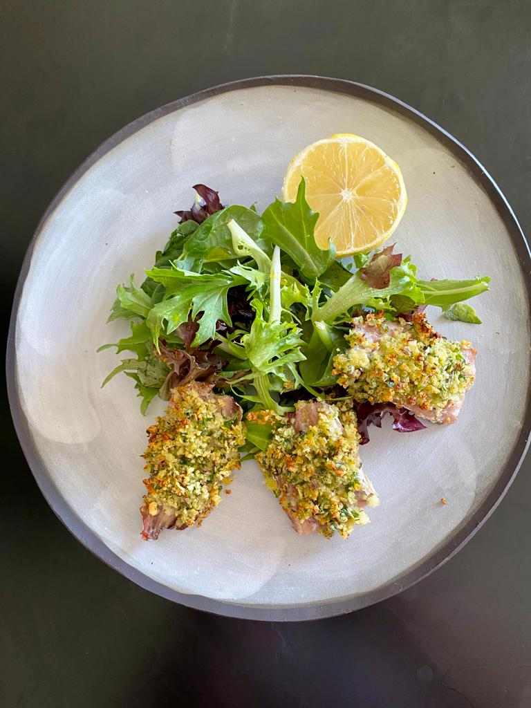 Sardines with Herbed Parmesan Crust